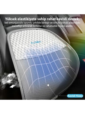 Marsilyan Ally Airmesh Pro Ergonomik Bel Destek Minderi – Araba ve Ofis Için Sırt Destek YASTIĞI-(5775