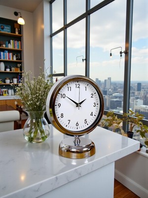 urfakent bilişim ve medya danışmanlık Noble Time 25 x 20 cm Metal Krom Masa Saati