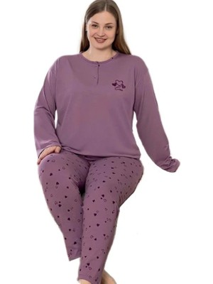 Bipamuk Velmora Yazlık Büyük Beden Kadın Pamuklu Uzun Kol Pijama Takımı Nefes Alabilen 3xl–6xl