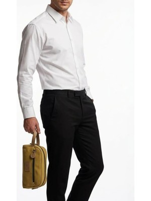 QUB CLUB Unisex Kanvas Su Geçirmez Traş Düzenleyici Kişisel Bakım Seyahat Makyaj Günlük Çanta