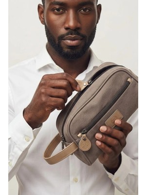 QUB CLUB Unisex Kanvas Su Geçirmez Seyahat Makyaj Düzenleyici Çanta