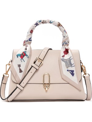 Derimod Kadın Krem Uzun Askılı Aksesuarlı Kol Çantası 26PBD280018