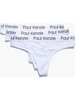 Paul Kenzie 3'lü Kadın String Külot - Whitey