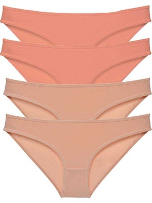 Marsilyan 4 Adet Süper Eko Set Likralı Kadın Slip Külot Pudra Ten