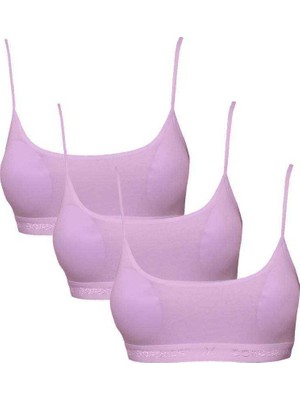 Marsilyan Pedli Ip Askılı Pembe Büstiyer 3 Adet