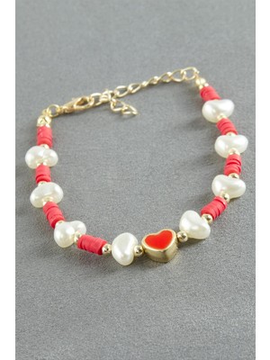 Marsilyan Kalp Kristal Inci Bileklik