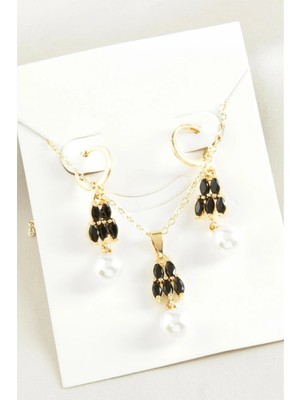 Marsilyan Inci Zirkon Taşlı Set Kolye