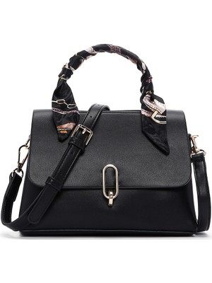 Derimod Kadın Siyah Uzun Askılı Aksesuarlı Kol Çantası 26PBD280018