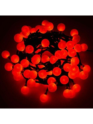 Marsilyan 5 M 28 LED Kırmızı Işık Siyah Kablo Fişli