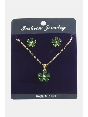 Marsilyan Papatya Zirkon Taşlı Set Kolye