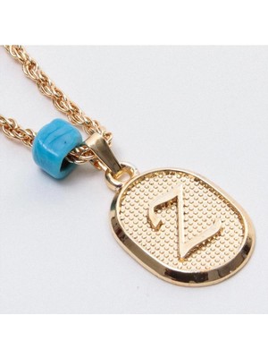 Marsilyan Plastik Boncuklu Burgulu Harfli Kolye