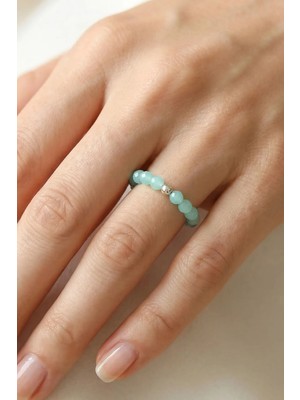 Taş Sandığı Amazonit Taşı Lastikli Yüzük – 3.5 mm