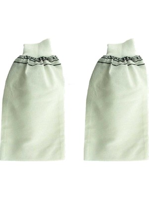 Marsilyan 2 Adet Beyaz Banyo Hamam Kesesi Lastikli 25X17 cm