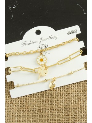 Marsilyan 3 Adet Papatya Trend Zincir Bileklik