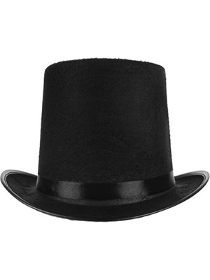 Marsilyan Yetişkinler Için Siyah Renk Ringmaster Sihirbaz Şapkası Silindir Şapka