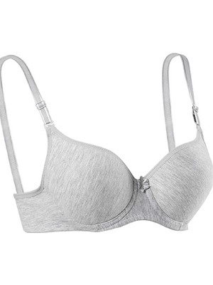 Marsilyan Silikonlu Desteksiz Telli Düz Boş Sütyen Gri