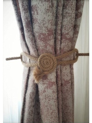 Marsilyan 6 Adet Fon Perde Aksesuarı Braçol Tül Perde Tutacağı Perde Süsü Spiral Jüt Halat Estetiği