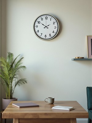 Popüler Sepet 36 cm Standart Krem Duvar Saati