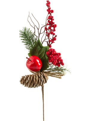 Marsilyan Elma Kozalak Çamlı Kokina Yılbaşı Süsü 30 cm