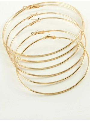 Marsilyan Ince Boru Metal Halka Küpe 6 Adet