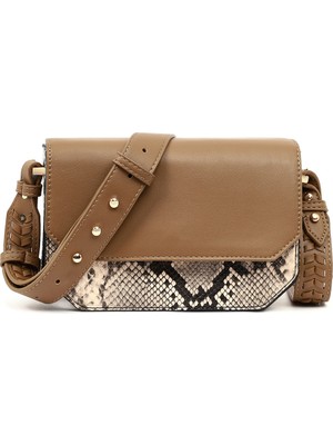 Derimod Kadın Bej Uzun Askılı Desenli Çapraz Çanta 26PBD273314