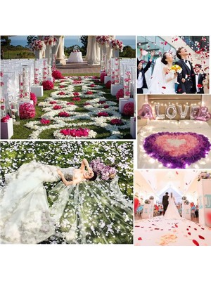 Marsilyan Beyaz Renk Gül Yaprağı Şekilli Konfeti 10 Paket 1000 Adet