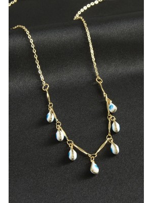 Marsilyan Damla Nazarlı Mineli Kolye