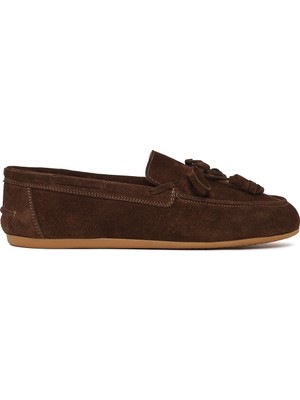 Derimod Kadın Kahverengi Süet Deri Loafer 26PFD142010