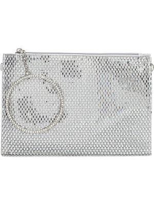 Derimod Kadın Gümüş Zincir Askılı Taşlı Abiye Çantası 26PBD2906TS