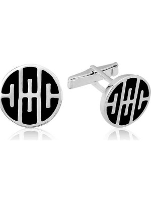 Marsilyan 925 Ayar Gümüş Desenli Yuvarlak Kol Düğmesi T4662 (72)