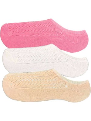 Marsilyan 3 Adet Kadın Sneaker Dantelli File Pamuklu Yumuşak Çorap