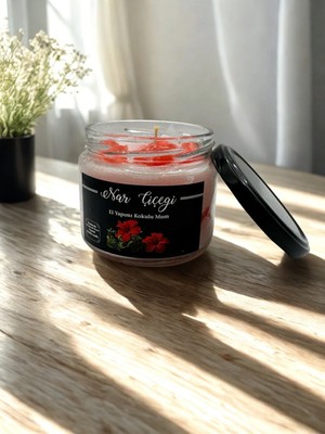 Verda Desing El Yapımı Mükemmel Nar Çiçeği Kokulu Kavanoz Mum