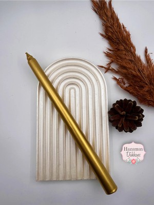 Verda Desing Dekoratif Metalik Altın Gold Şamdan Mumu 1 Li