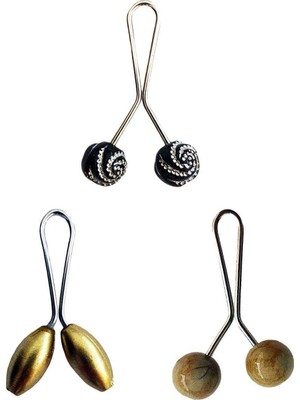 Marsilyan 3 Adet Tesettür Eşarp ve Şal Klipsi Sarı Hardal Siyah Desenli