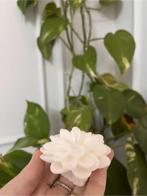 Verda Desing Hediyelik Beyaz Lotus Çiçeği El Yapımı Dekoratif Tasarım Mum