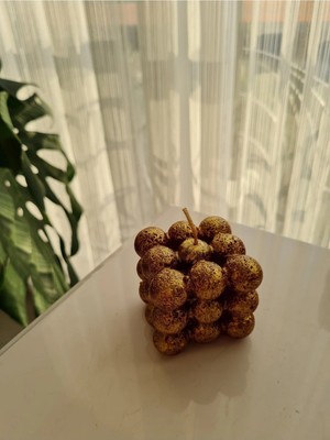 Verda Desing Kokulu Bordo Altın Bubble El Yapımı Dekoratif Tasarım Mum