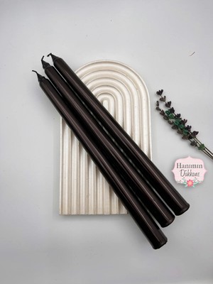 Verda Desing Dekoratif Metalik Siyah Şamdan Mumu 3 Lü Set