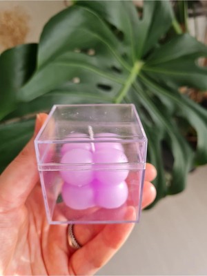 Verda Desing Kutulu Lila Küçük Bubble El Yapımı Dekoratif Tasarım Mum