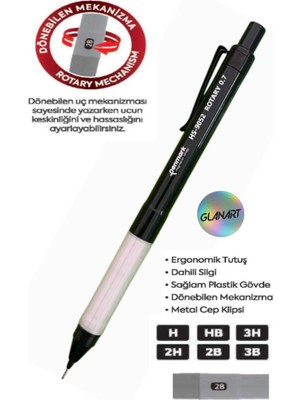 Glanart Dönebilen Uç Mekanizmalı 0,7 Uçlu Kalem Rotary 1 Adet