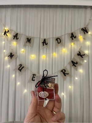 Verda Desing Hediyelik Hayırlı Ramazanları Notlu Kutulu Kırmızı Küçük Bubble El Yapımı Dekoratif Tasarım Mum