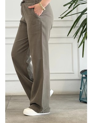 Beli Lastikli Pamuk Palazzo Pantolon