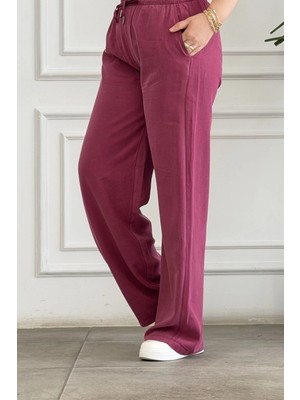 Beli Lastikli Pamuk Palazzo Pantolon