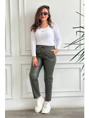 Beli Lastikli Deri Pantolon