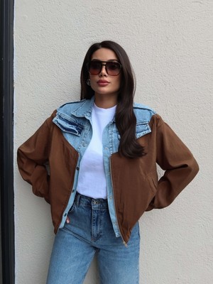 Esra Helvacı Paraşüt Garnili Denim Ceket