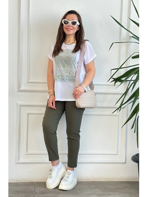 Duble Paça Beli Lastikli Pantolon