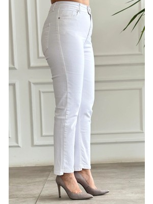 Yüksek Bel Asimetrik Paça Momjean