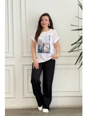 Beli Lastikli Bol Paça Pantolon