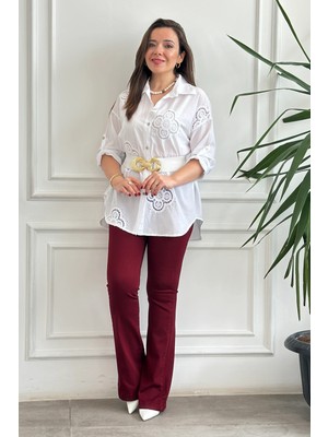 En Boy Likralı Ispanyol Paça Kot Pantolon