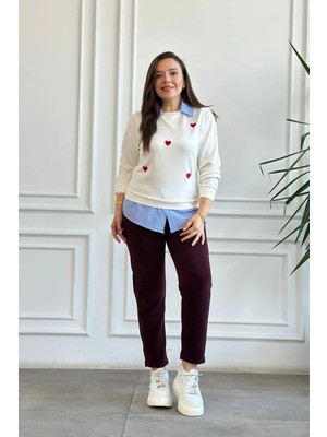 Beli Lastikli Kadife Dar Paça Pantolon