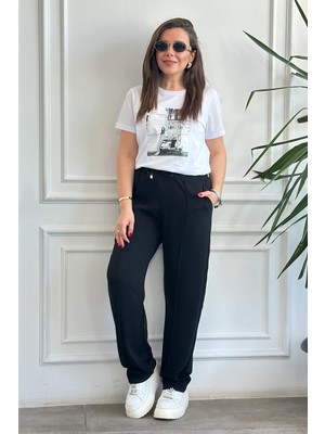 Beli Lastikli Nervür Dikişli Pantolon